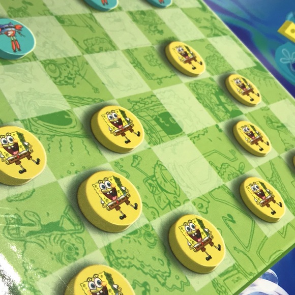 SpongeBob SquarePants Wooden Deluxe Checker Set Nickelodeon New Sealed Game - Picture 3 of 14